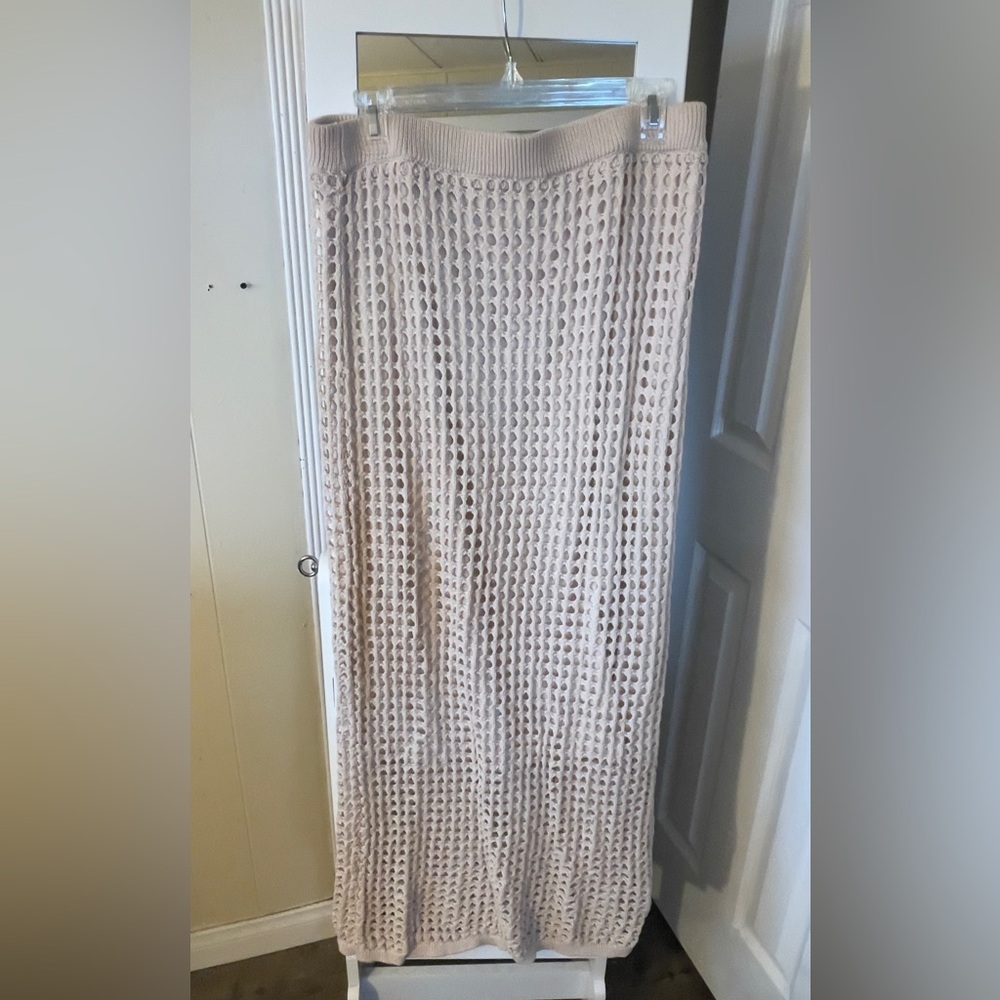 Steve Madden Beige Crochet Maxi Skirt